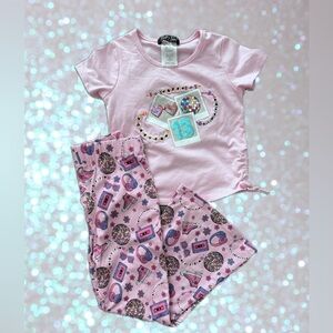 Taylor Swift inspired 2-Piece Set, Graphic T-Shirt & Printed Flare Leggings